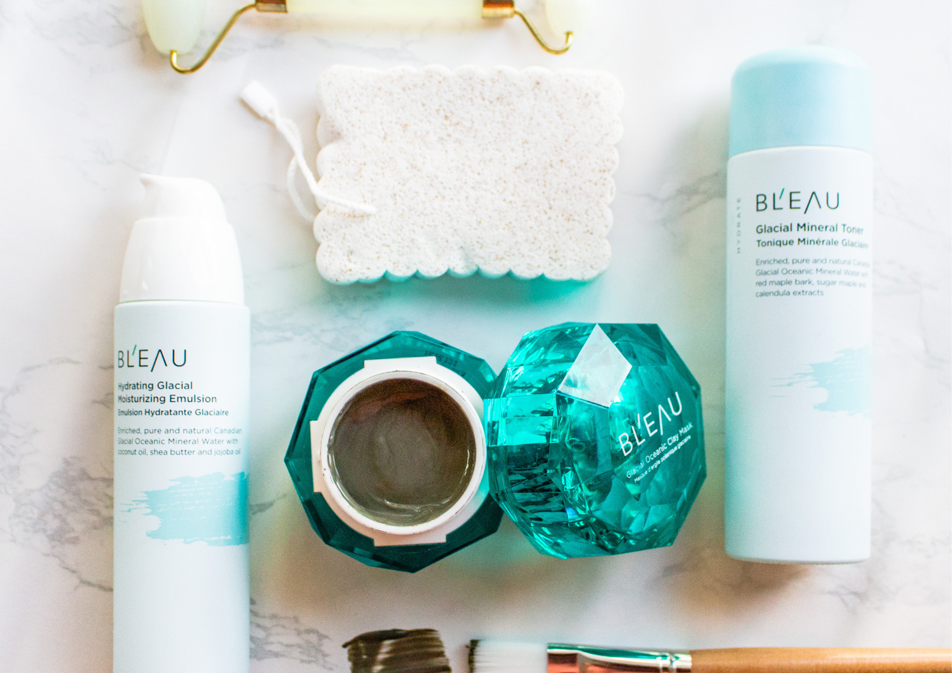 Glacial Oceanic Clay and Glacial Oceanic Mineral Water infused skincare products 